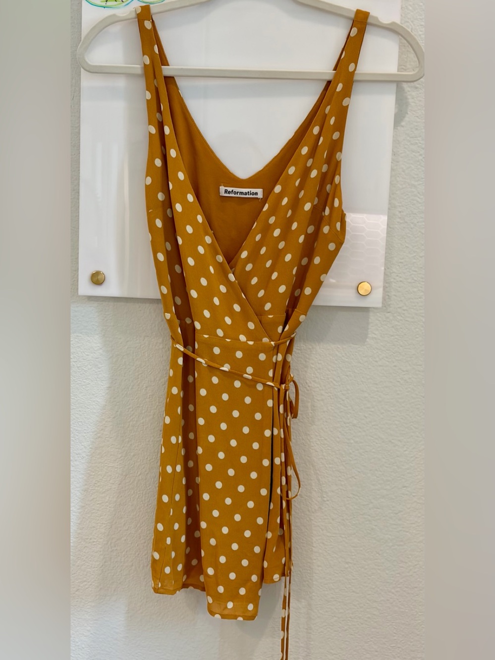 Reformation Polka Dot Mini Wrap Dress